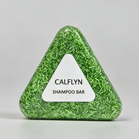 Sabun Sampo Herbal Segitiga OEM ODM Label Pribadi dengan Infus Daun Platycladus Anti-Ketombe Penambah Volume Pembersih Rambut Padat