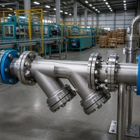 Saringan Y Langsung dari Pabrik, Stainless Steel 304, Ujung Berflens, Filter Layar 80 Mesh untuk Perlindungan Pipa Air, Minyak, Gas, dan Uap