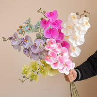 Anggrek Phalaenopsis Buatan Realistis Grosir untuk Dekorasi Rumah, Wisuda, Hotel, Natal, Hari Valentine