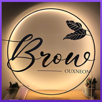 Enseigne lumineuse en acrylique, enseigne au néon, publicité, logo en acrylique 3D, lettres rétroéclairées LED personnalisées, logo circulaire en acrylique