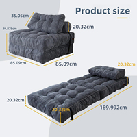 Canapé-Lit Moderne et Populaire, Pratique et Pliable, Coussin en Éponge Super Confortable, Canapé-Lit Convertible Multifonctionnel
