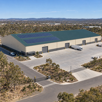 Bâtiment préfabriqué en acier de qualité 350 AS/NZS, prêt pour l'énergie solaire, avec panneaux PIR, pour entrepôt, atelier, bureau