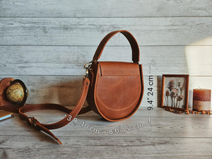Genuine Leather Vintage Satchel <b>Bag</b> for <b>Women</b> Personalized Handmade <b>Messenger</b> Crossbody Shoulder Handbag Gift for Her - Product Image 3