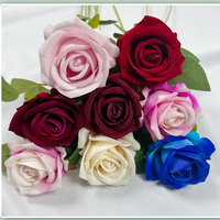 AYOYO Bouquet de mariage fait main DIY, centre de table, décoration intérieure, roses en soie à longues tiges
