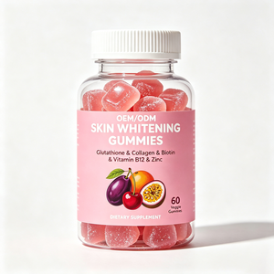 Gummies éclaircissantes pour la peau à marque privée OEM/ODM, au glutathion, collagène, biotine, zinc, vitamine B12, véganes, aux fruits - Product Image 1