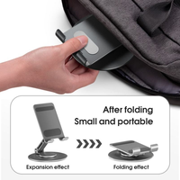 Support de téléphone portable pliable ergonomique en alliage d'aluminium, entièrement réglable, pliable, pour bureau, 360° °   Support de téléphone rotatif