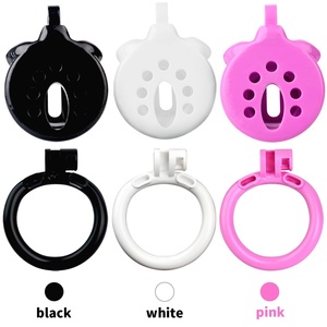 Jaula de Castidad Rosa Invertida FRRK, Jaula para Pene con Anillo Curvo de 4 Tamaños, Anillo de Bloqueo para Pene, Juguetes Sexuales Eróticos para Hombres Gay Sissies - Product Image 2