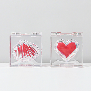 Oem ODM Tùy chỉnh hình trái tim rõ ràng trong suốt trống Blush nhỏ gọn bột trường hợp bóng mắt nhỏ gọn container - Product Image 3