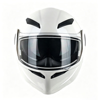 Casques de moto à double visière avec écran solaire interne anti-buée, casque de moto modulaire relevable unisexe pour le tourisme