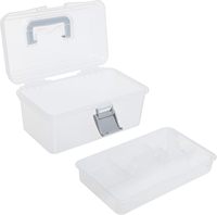 29510 10.2 pouces gris Transparent en plastique polyvalent boîte de matériel Rectangle forme plateau amovible pour le stockage d'outils organisateur de jouets