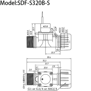 Électrovanne d'irrigation en plastique Goldenland, type de verrouillage intelligent court 3/4IN, tensions personnalisées (DC 3V/6V/12V/24V) SDF-S320B-S - Product Image 2