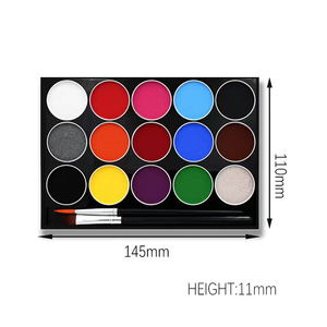 Fournitures de peinture corporelle artistique de 15 couleurs, peinture corporelle pour fête d'<span class=keywords><strong>Halloween</strong></span>, ensemble de peinture corporelle pour le visage et le corps, couche de finition à base d'eau - Product Image 3