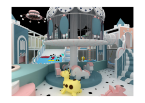 Château Macaron : Aire <span class=keywords><strong>de</strong></span> jeux intérieure multi-zones pour tout-petits <span class=keywords><strong>avec</strong></span> <span class=keywords><strong>mini</strong></span>-carrousel, <span class=keywords><strong>trampoline</strong></span> et piscine à balles pour garderies et centres commerciaux - Product Image 5
