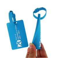 Étiquette de bagage en silicone avec logo personnalisé, étiquette de sac de voyage en PVC souple, cadeau promotionnel d'entreprise avec boucle pour valises