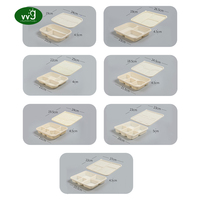 Boîtes à lunch jetables VVG sans PFAS, en amidon de maïs, adaptées au sushi, à 3 compartiments, biodégradables, écologiques, avec gaufrage