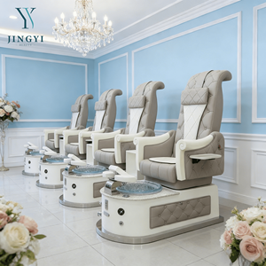 Chaise de pédicure de salon JingYi pour salon de <span class=keywords><strong>manucure</strong></span>, chaise de pédicure électrique avec massage, station de <span class=keywords><strong>manucure</strong></span> et de pédicure blanche de luxe - Product Image 1