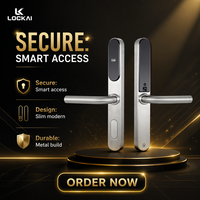 Serrure de porte électronique intelligente RFID pour hôtel, avec carte mémoire, pour portes en bois et en aluminium, design fin