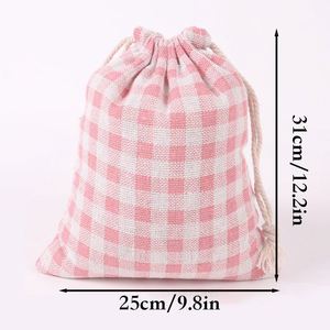 Sacs à cordon en coton et lin imprimés sur mesure 25x31cm, pochette fantaisie pour cadeaux, bijoux, bonbons, fêtes et événements - Product Image 4