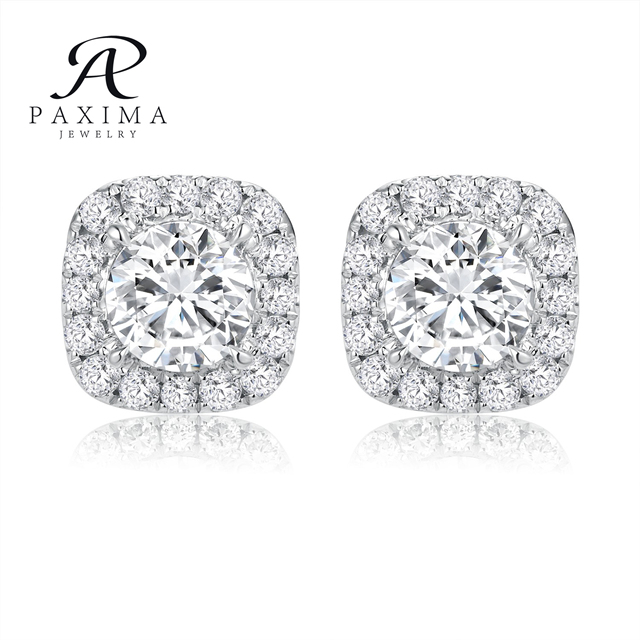 IGI Certified Lab Grown Diamond Stud Earrings with Micro Pave Setting for Bridal Wedding Party Jewelry
