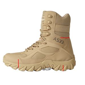 Bottes de randonnée de qualité supérieure à coupe haute Sport chaussures en cuir à fermeture éclair randonnée en plein air Combat escalade bottes tactiques - Product Image 1