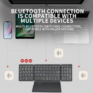 Teclado inalámbrico plegable de tres con panel táctil <span class=keywords><strong>Tablet</strong></span> ordenador tres sistemas teclado Universal portátil externo para tableta - Product Image 3