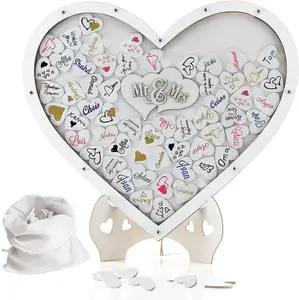 Wedding souvenirs for guests fun elegant wooden heart shaped guest book