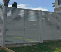 Panneaux de clôture horizontaux modernes en aluminium thermolaqué, brise-vue anti-rouille à lattes pour jardin avant, jardin arrière et piscine, kit DIY