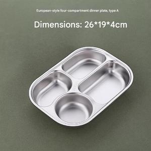 Assiette à lunch divisée en acier inoxydable 304, 3 compartiments, plateau alimentaire pour enfants, poli électrolytique, sans BPA, pour le camping et l'école - Product Image 3