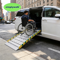 Rampe de chargement pour fauteuil roulant Simplywalk 500 kg 1650 mm, robuste avec panneau latéral, pour camion, fournisseur de rampes longue durée ISO 9001
