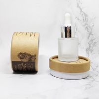Ensemble d'emballage de luxe Skinscre : Flacon compte-gouttes en verre mat 50 ml pour gel sérum et gouttes pour les yeux, boîte en papier personnalisée couleur sérigraphiée 30 ml