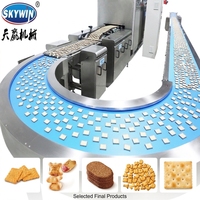 Ligne de production de biscuits à petite échelle, machine à déposer des biscuits miniatures, moule de boulangerie flexible avec équipement de four électrique