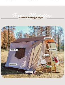 Carpa de Camping HOUMU de Lujo para Exteriores, Cuatro Estaciones, Camuflaje, Doble Capa, Tela Oxford Transpirable, Impermeable y Resistente al <span class=keywords><strong>Sol</strong></span>, Tipo <span class=keywords><strong>Casa</strong></span> Pequeña, Grande - Product Image 5