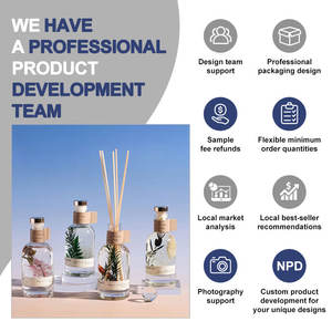 Diffuseur de parfum en verre extra large de luxe 1000 ml, liquide de parfum maximal, sans plomb, ensemble de diffuseur d'herbier - Product Image 3