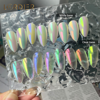 Poudre à ongles effet miroir Aurora, poudre féerique, poudre chromée effet miroir licorne, couleur magnifique