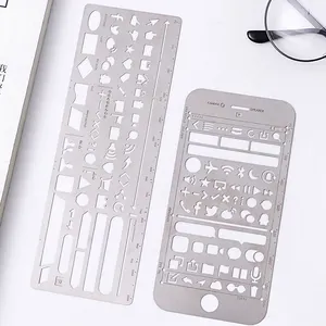 Amazon hot sale painting stencils drawing template ruler planner scrapbook photo album metal stencils journal