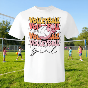 Camiseta de voleibol para niña con diseño de lazo y pelota - Product Image 3
