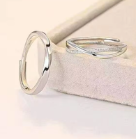 316L roestvrijstalen trendy trouwring Mobius paarring voor mannen en vrouwen, klein design, Valentijnsdag cadeau