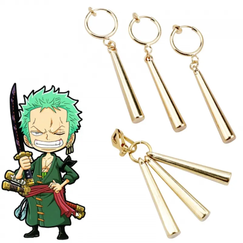 Brinco de liga de anime Zoro bonito dos desenhos animados 5 estilos decorativo coletar cosplay prop