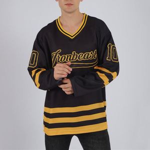 Personnaliser les uniformes de costume de <span class=keywords><strong>hockey</strong></span> sportif Maillot de jeunesse Noir Vintage Maillot de <span class=keywords><strong>hockey</strong></span> personnalisé - Product Image 5