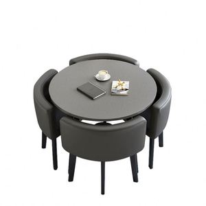 Mesa <span class=keywords><strong>de</strong></span> Comedor Redonda para el Hogar, Mesa <span class=keywords><strong>de</strong></span> Negociación <span class=keywords><strong>de</strong></span> <span class=keywords><strong>Segunda</strong></span> <span class=keywords><strong>Mano</strong></span> para Apartamentos Pequeños, Mesa Redonda Sencilla <span class=keywords><strong>de</strong></span> Estilo Tulipán para Recepción - Product Image 4