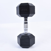 Mancuernas Hexagonales Recubiertas de Hierro Fundido Comerciales de 10 kg/15 kg/20 kg, Negras/Plateadas, Equipo de Gimnasio de Peso Libre para Ejercicio, Set de Fitness