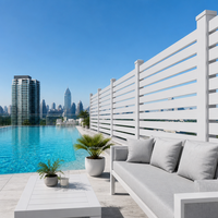 Clôture en aluminium avec portail, panneaux à lattes horizontales, portails métalliques pour allée, revêtement en poudre, entrée résidentielle moderne