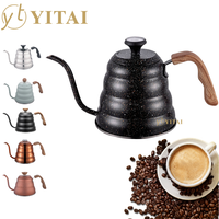Bouilloire à café personnalisable col de cygne, avec thermomètre, théière, 1200ml