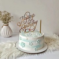 Camilla Neues Design Gold Acryl Quadratische Kuchendekoration Backzubehör für Geburtstag und Hochzeit Acryl Cake Topper
