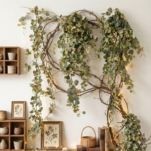 Artificial Grape <b>Leaf</b> Vines 100cm-200cm Silk Flower <b>Wall</b> Hanging Indoor Greenery <b>Decorative</b> Plant <b>Wall</b> Wedding Home <b>Decoration</b> - Product Image 1
