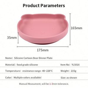 Assiette bébé en silicone souple, non toxique, incassable et écologique avec ventouse pour la diversification alimentaire des tout-petits, compatible lave-vaisselle - Product Image 2