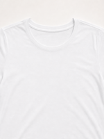 En stock – Haut moulant pour femme, coupe ajustée, basique, manches courtes, col rond, printemps, sexy, doux, infroissable, polyester, logo personnalisé