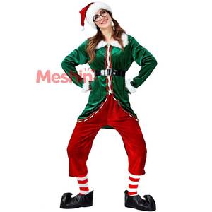 Tenue de Noël pour couple adulte, femme, manches longues, style Père Noël et elfe, directement de l'usine MS, pour le carnaval - Product Image 1
