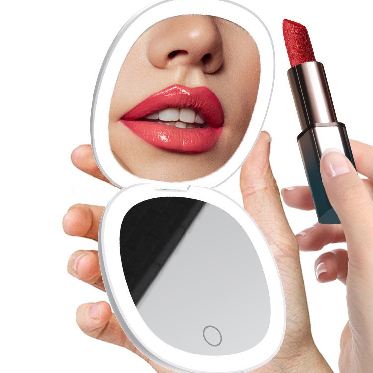 Hot Sale New Product Portable LED Makeup Desktop Mirror with 10X Magnification and Double-Sided Bright Light