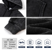YLSD061 400GSM Cotton Poly Fleece Soft Boxy Fit Hoodie Set Vintage Washed 8 Piece Set Sweatsuit pour femmes